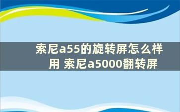 索尼a55的旋转屏怎么样用 索尼a5000翻转屏